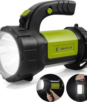 Camping Lantern Rechargeable, AlpsWolf LED Flashlight Spotlight Lantern with 800LM, 3600 Capacity Battery Powered, Portable Bright Camping Light for Emergency, Outdoor Hiking, Power Outages