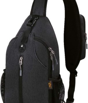 WATERFLY Crossbody Sling Backpack Sling Bag Travel Hiking Chest Bag Daypack